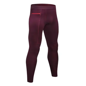 

Men Skinny Leggings Compression Running Tights Pants Zipper Workout Quick Dry High Elastic Trousers