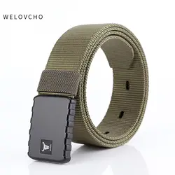 WELOVCHO книги о военной технике Combat Tactical ремни для Мужчин Армия Обучение Нейлон металлической пряжкой Открытый Охота пояс с пряжкой 3,8 см