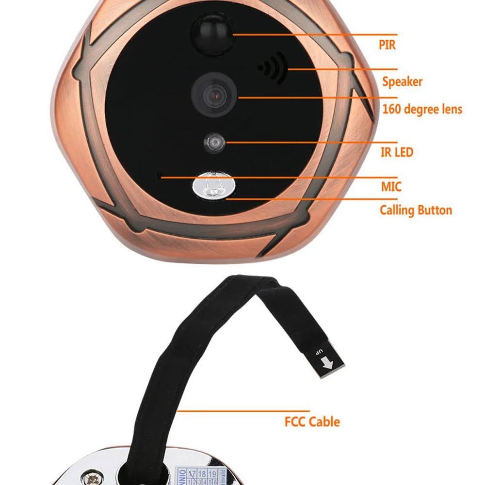 1 комплект 720P WiFi беспроводной цифровой глазок дверной глазок " передняя дверь глазок камера Wifi дверной звонок с внутренней СВЯЗЬЮ или фотографировать