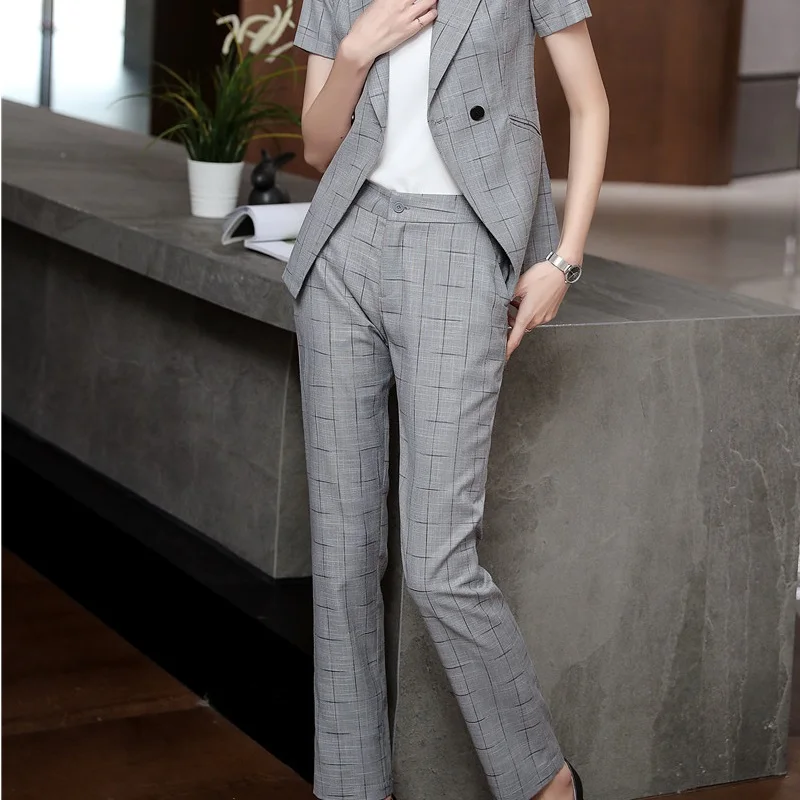 

2019 Spring Summer Formal Uniform Styles Women Pants For Ladies Office Work Wear Trousers Capris Pants Novelty Gray