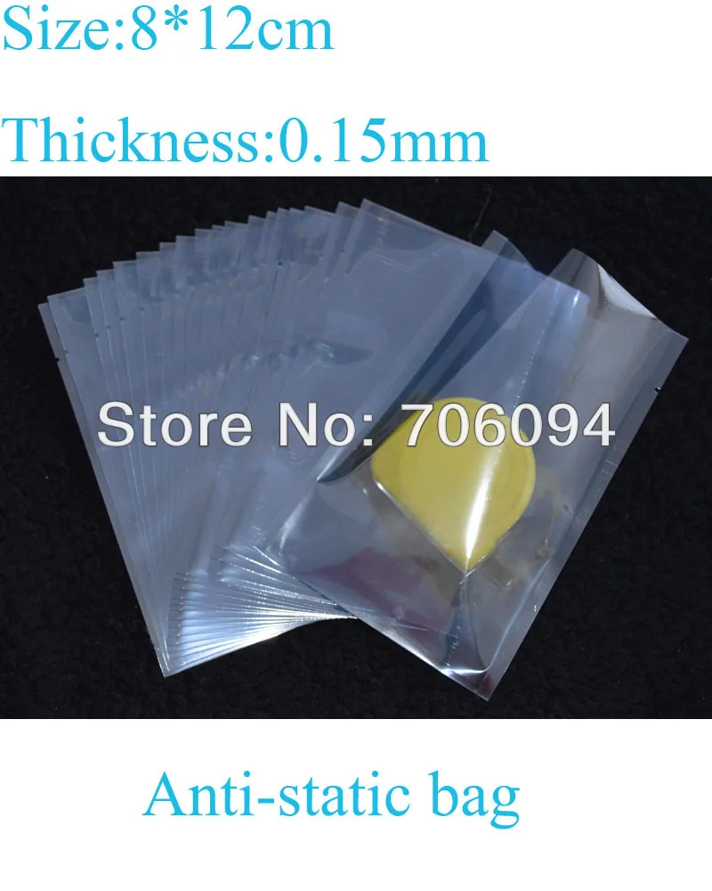 300pcs 8*12cm(3.15''*4.72'') Top Open Antistatic ESD Bag Anti static