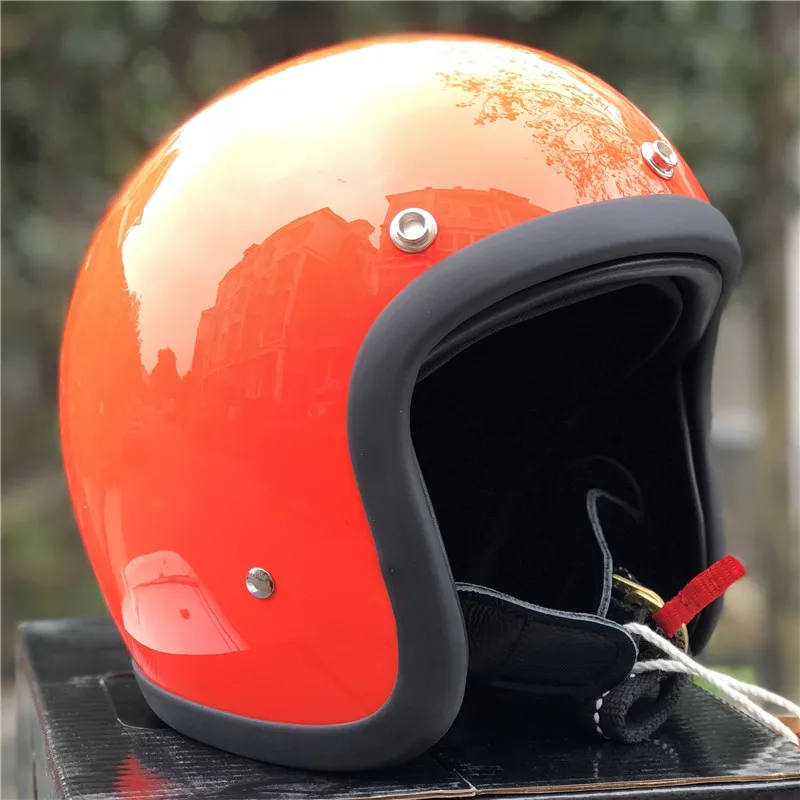 TT& CO ручной работы ретро мотоциклетный шлем 3/4 с открытым лицом мотоциклетный шлем Винтажный стиль DD кольцо Пряжка тонкий корпус старый стиль велосипеда - Цвет: red
