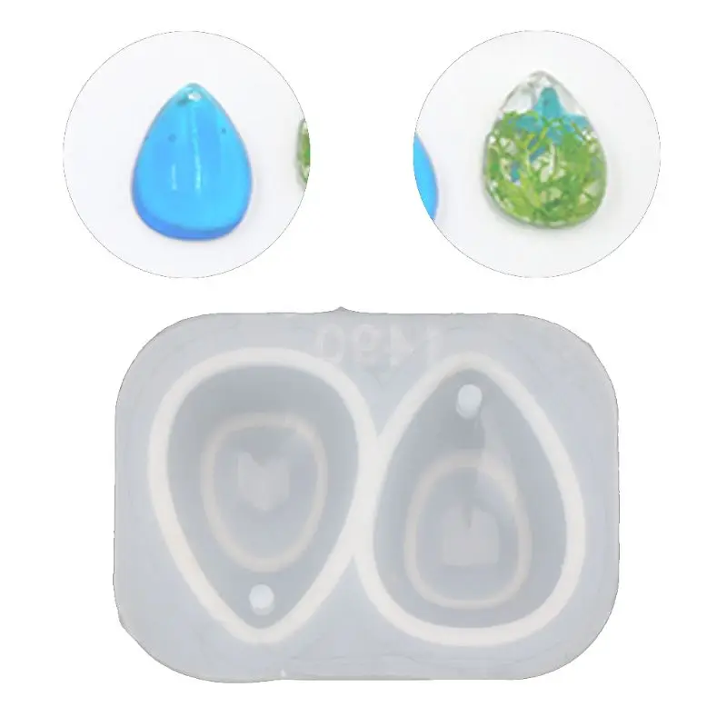 

Teardrop Shape Pendant With Hole Craft DIY Silicone UV Resin Jewelry Mold