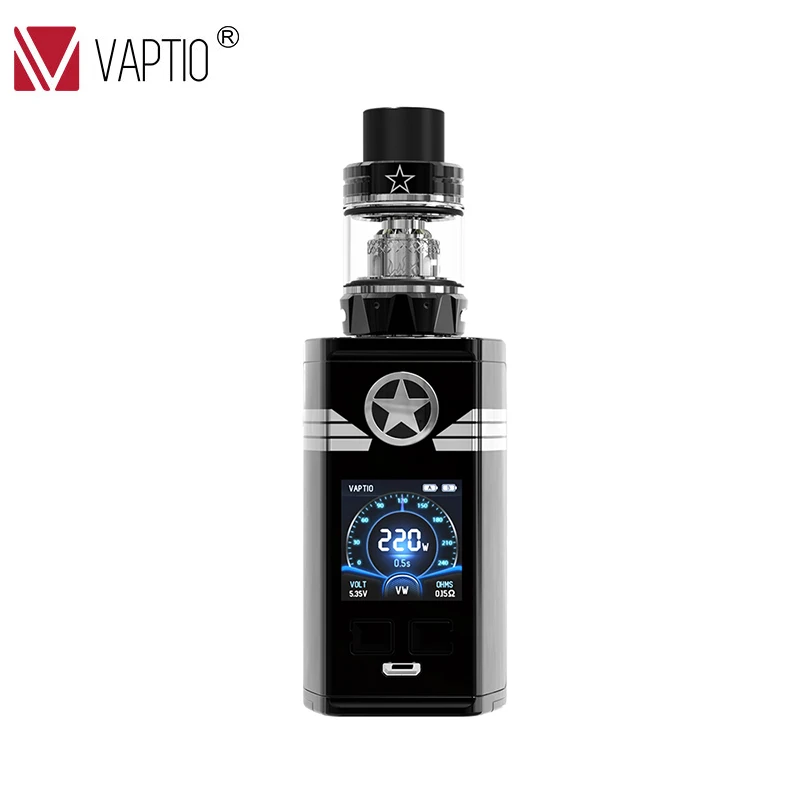 

Original 220W VAPE Electronic Cigarette Vaptio Capt'n Kit vapor 2.0ML Atomizer fit dual 18650 batteries 510 Vape kit