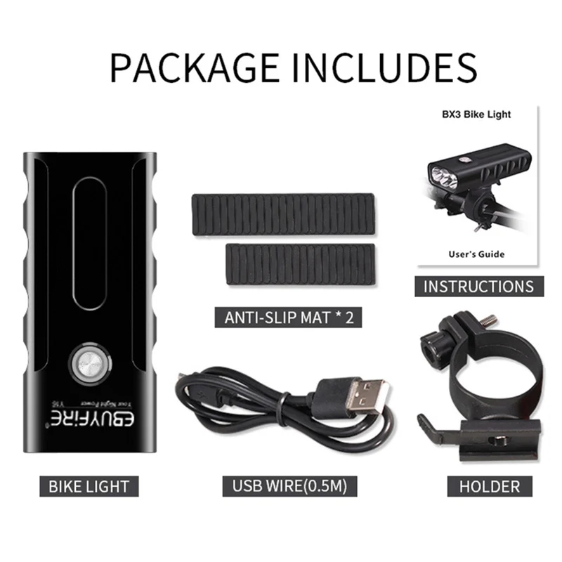 L2/T6 Bicycle Light USB Rechargeable 5200mAh Power Bank Bike Light Waterproof Cycling LED Headlamps Taillight Optional