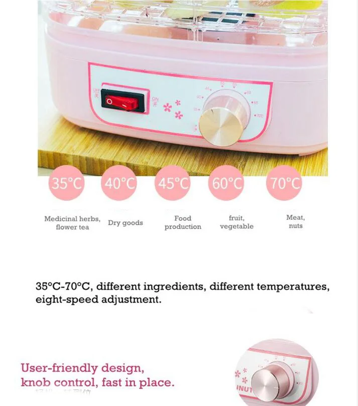 Fruit Dehydrator 5 Layer Household Vegetable Herb Meat Drying Machine Snacks Small Food Dryer Good Package Air Dryer Eu Us