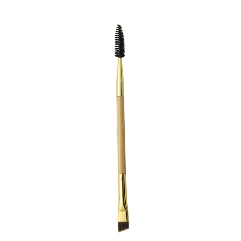Promotion 1PCS Makeup Tools Bamboo Handle Double font b Eyebrow b font Brush And font b