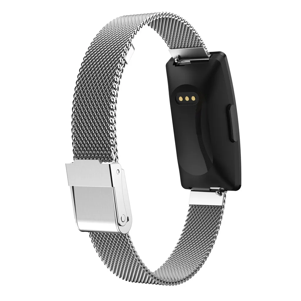 

Fashion Simple Women Men Watch Bands For Fitbit Inspire/Inspire HR Stainless Steel Mesh Replacement Watch Band + Film 10mm Width