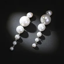 Модные бутиковые женские серьги-гвоздики с жемчугом, элегантные длинные серьги с большим искусственным жемчугом, женские серьги с жемчугом