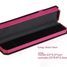 LEMOER 23*5,9*3,3 см модное красное прямоугольное бархатное украшение на длинной цепочке коробка Свадебная подарочная упаковка коробка для демонстрации