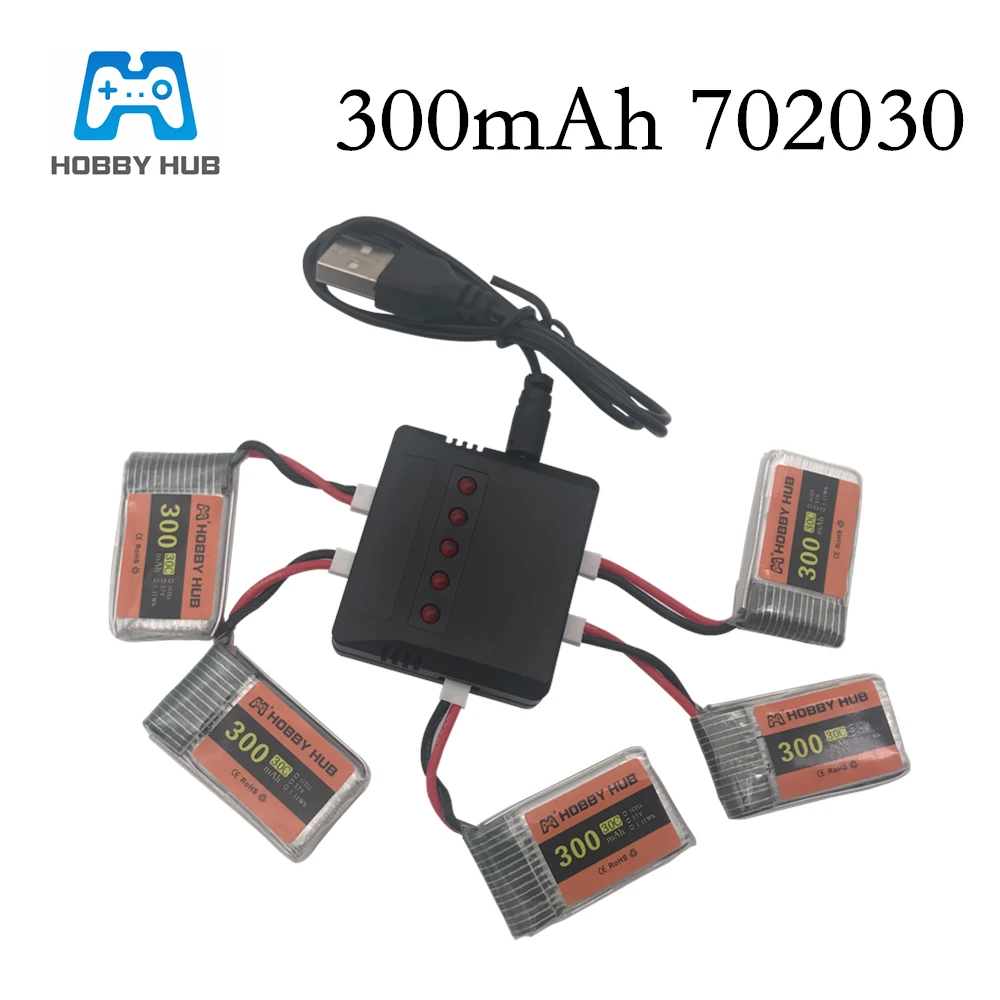 6 шт 3,7 V 300mAh литий-полимерный Батарея с 5in1 Зарядное устройство для Syma X11 E55 FQ777 FQ17W F180 FY530 U816 U816A U830 X100 H107 S39-1 Батарея