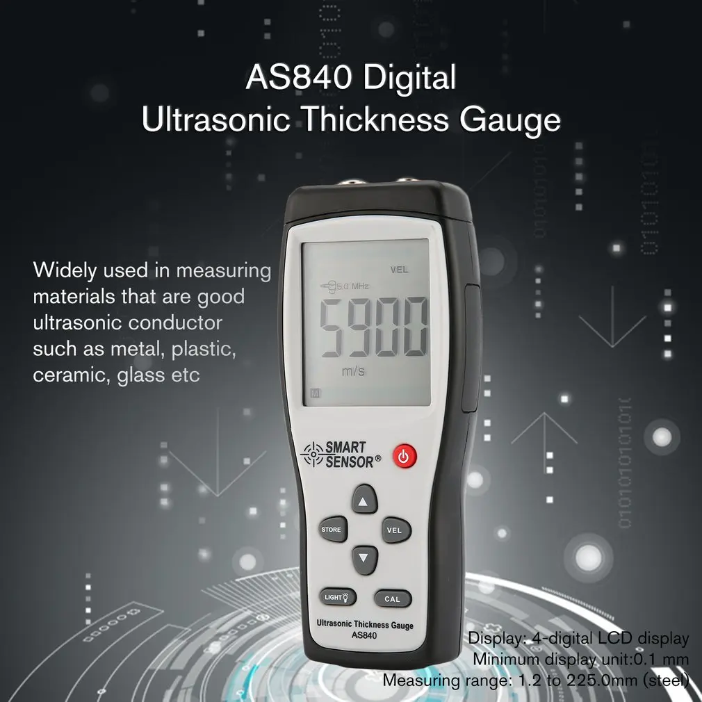 

SMART SENSOR AS840 Digital Ultrasonic Thickness Gauge Sound Velocity Meter Metal Depth tester Smart Sensor with LCD display Sale