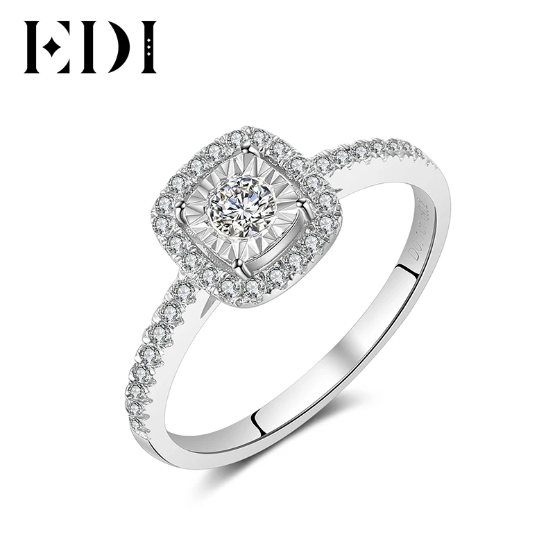 

EDI 14K Diamonds 0.34cttw Women Classic White Gold Ring Statement Wedding/Engagement Rings Bands Fine Jewelry Christmas Gift