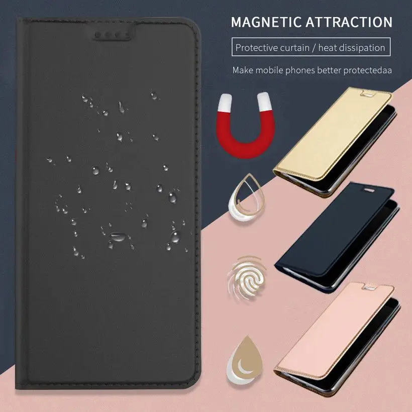 Для LG Q6 чехол Роскошный тонкий искусственная кожа флип Магнитный держатель для