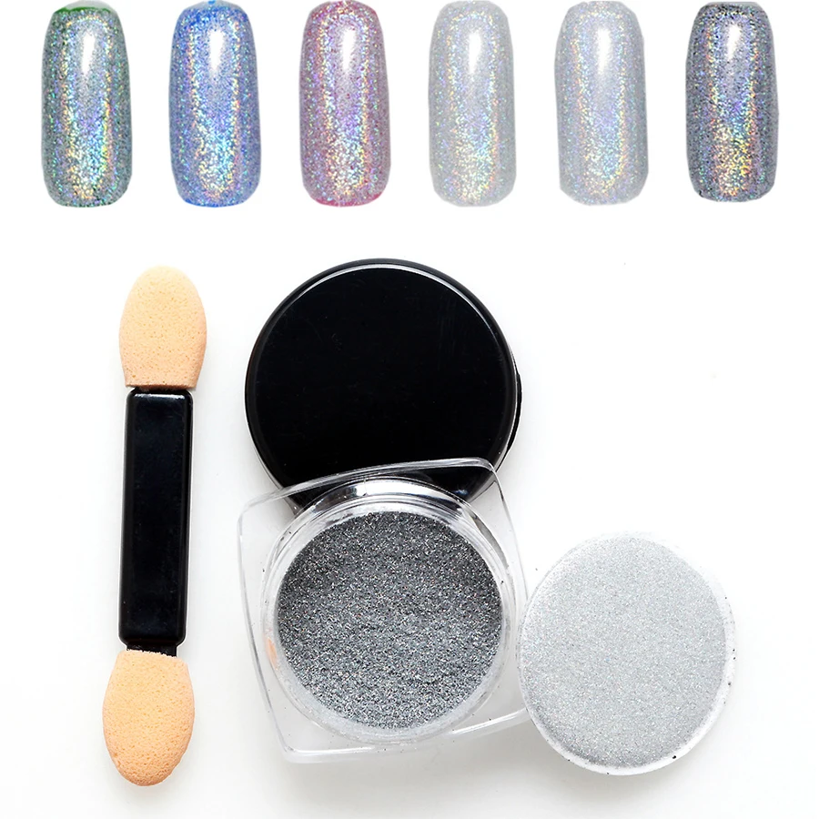 

1g/Box Holographic Laser Nail Powder Glitter Pigment Super Shining Manicure Chrome DIY Nails 3D Nail Decoration #256