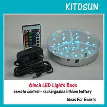 20 штук 6 дюйм, перезаряжаемый RGB Дистанционное управление круглый светодиодный Светодиодный фонарь База Украшение в середине стола для свадеб вечерние украшения