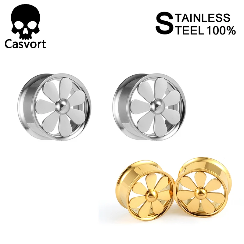 

Casvort Screw Ear Gauges Tunnel Plug Piercing Ring Expander Studs Stretchers Fashion Body Piercing Jewelry Earrings Gift