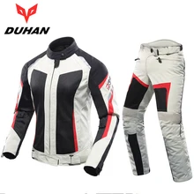 DUHAN, Для женщин мотоциклетная куртка+ мотоциклетные штаны летние дышащие мотоциклетные костюм серый спортивные куртки байкерская куртка Блузон мото