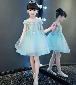 

2019 High Quality Handmade Shoulderless Flower Girls Dresses For Wedding Appliques Christmas dress Summer Girl Baptism dress