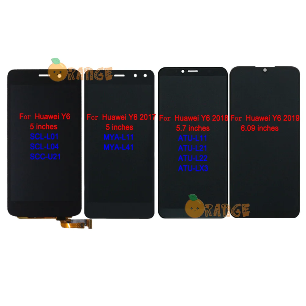 

New LCD Display Sensor For Huawei Y6 SCL-L01/ Y6 2017 MYA-L11/ Y6 2018 ATU-L11 ATU-L21/ Y6 2019 Touch Screen Digitizer Assembly