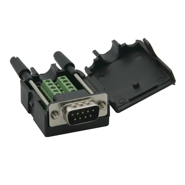 DB9 COM port RS232 male connector with back side screw connectorin Extension Socket from