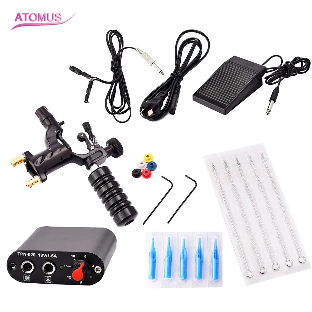 

1 set Completed Exquisite Workmanship Tattoo Kit Equipment Tattoo Machine 5 Needles and holders tattoo Power Supply Set
