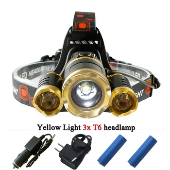 

Dual light source headlamp 3 X CREE XML T6 led headlights lanterna headtorch head lamp camp light fishing outdoor linterna