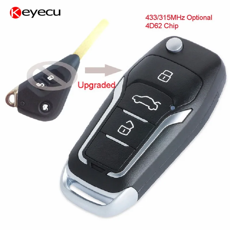 

Keyecu Replacement Upgraded Flip Remote Car Key Fob 315/433MHz 4D62 for Subaru Outback Liberty Impreza WRX Forester 2003-2009
