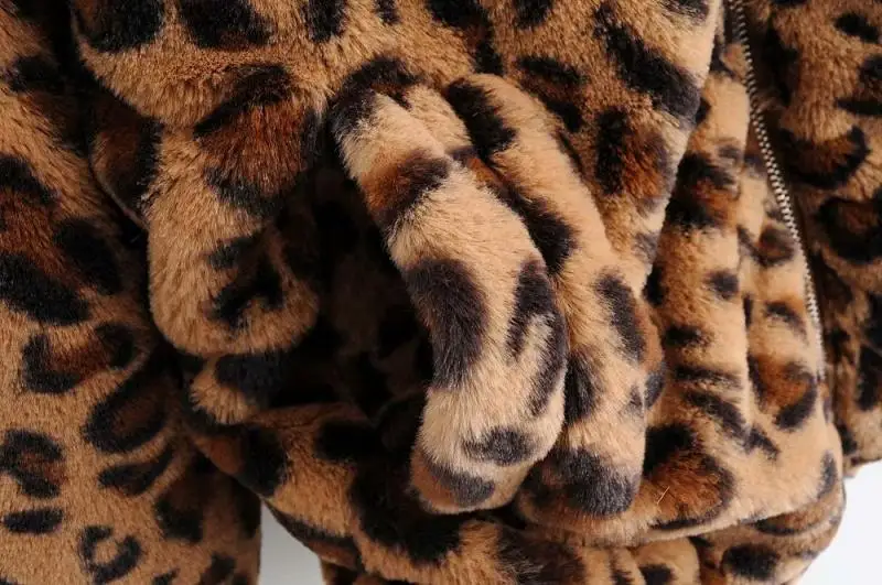 lower price  Women Winter Autumn Vintage Leopard Jacket Female Warm Animal Print Tops Long Sleeve Cotton Coat Cl
