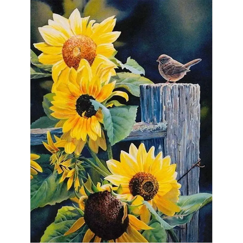 

Full Diamond Embroidery pattern 5D DIY mosaic sunflower stickers Diamond Painting Cross Stitch sparrow square Rhinestone puzzle