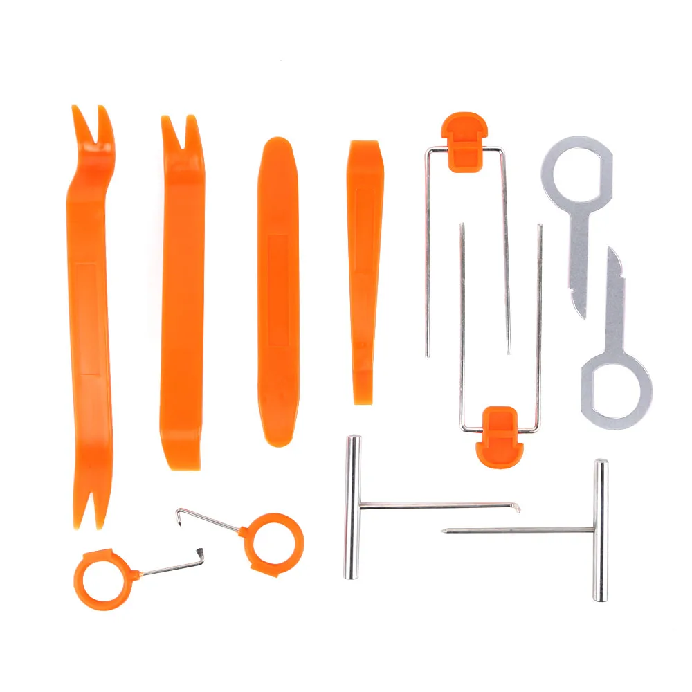 WHDZ 12Pcs Plastic Car Panel Remove Kits Auto Radio Door Clip Panel Trim Dash Audio Removal Installer Pry Tool Repairing Set (3)