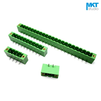 

100Pcs 8P 5.08mm Pitch Right Angle Pin Male Terminal Block With Screw Fixed Hole Flange