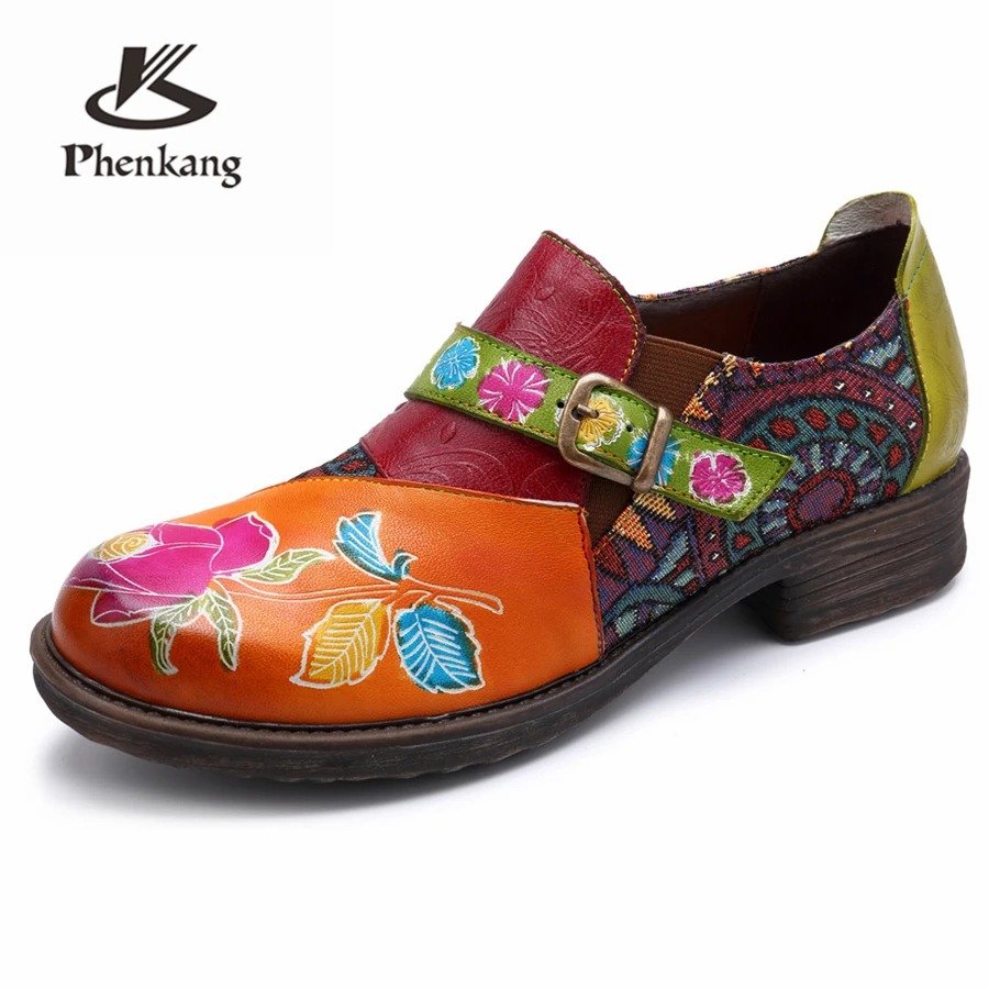 

Genuine cow leather brogues designer vintage flat casual shoes round toe handmade oxford shoes for women yellow 2019 spring