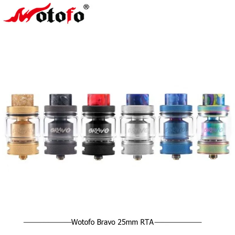 

Original E Cigarette Atomizers Wotofo Bravo RTA Tank Vape 25mm Rebuilding Dripping Atomizer 510 Thread Vaporizer 4.5ml 6ml