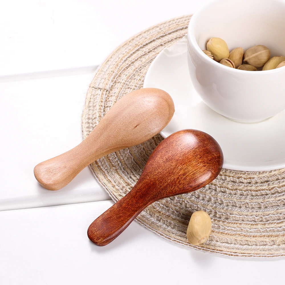 Wooden Mini Condiment Scoop Spoon for Coffee Tea Sugar