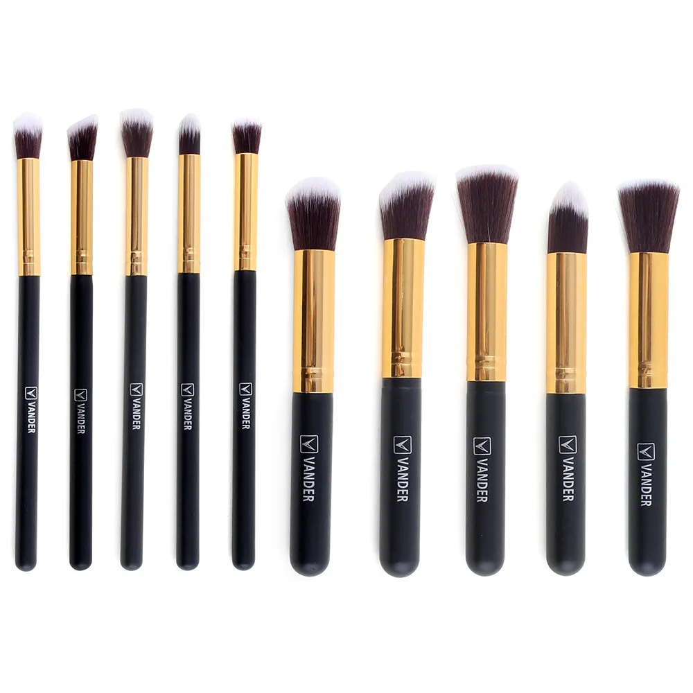 VANDER Professional Makeup 10Pcs Brushes Set Powder Foundation Brush Eyebrow Eyeshadow Cosmetic Make Up Tools Toiletry Kit (8)