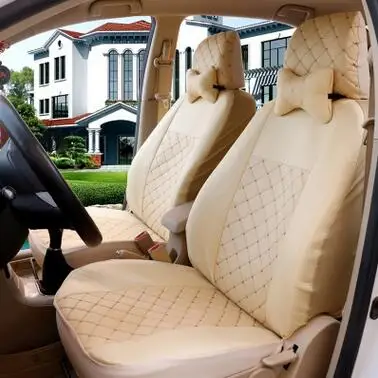 Пользовательские роскошные автомобильные чехлы на сиденья машины Универсальные Передние Задние сиденья для KIA RIO peugeot lada kalina vw golf 4 5 6 7 ford focus 2 opel - Название цвета: all Beige