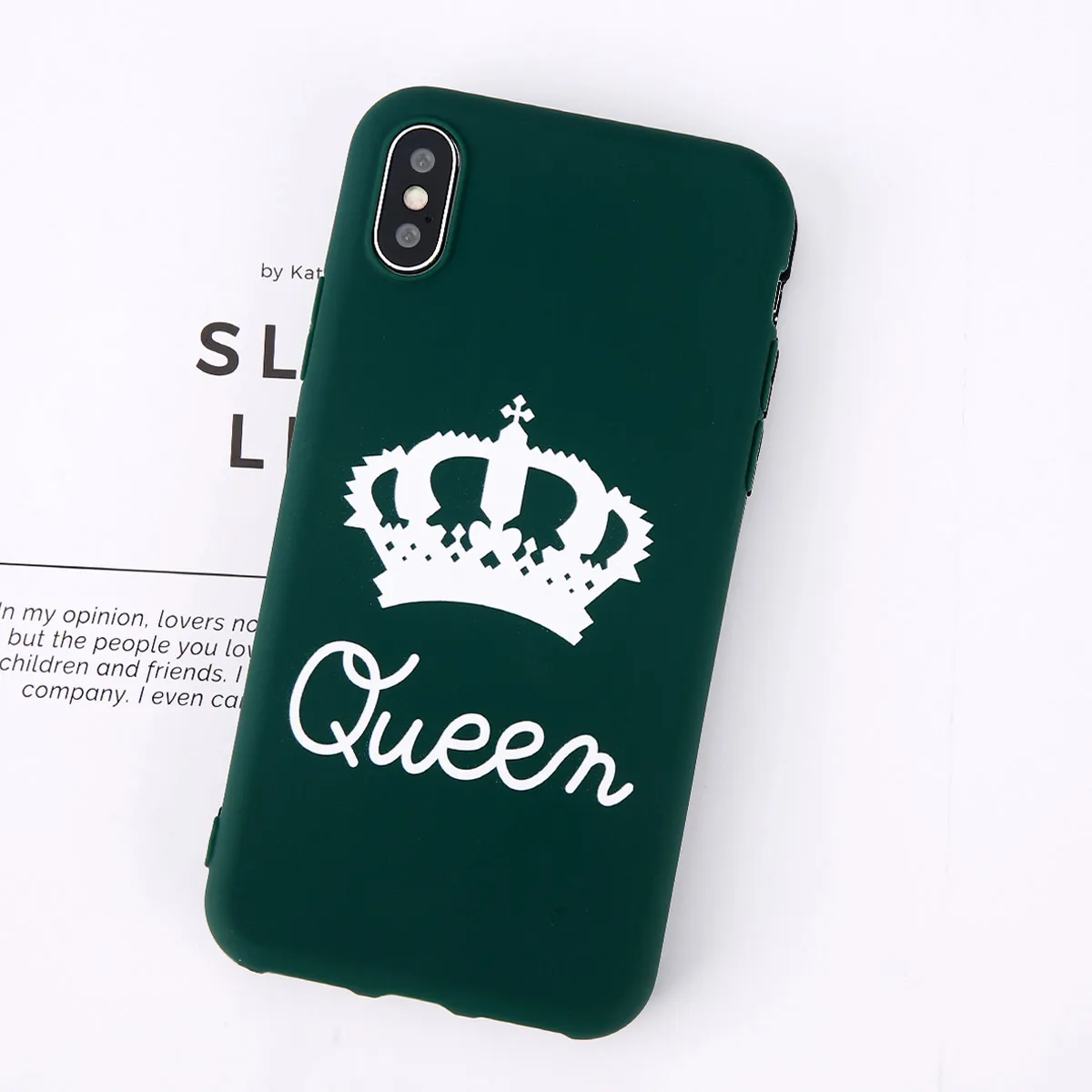 Moskado King queen чехол для телефона для iphone 7 6 6s 8plus X XS Max XR пары шикарные модные симпатичные, из мягкого ТПУ чехол для iphone 11 5S SE - Цвет: Green Queen