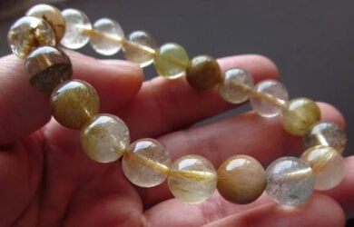 

001943 genuine rutilated quartz beads stretch bracelet