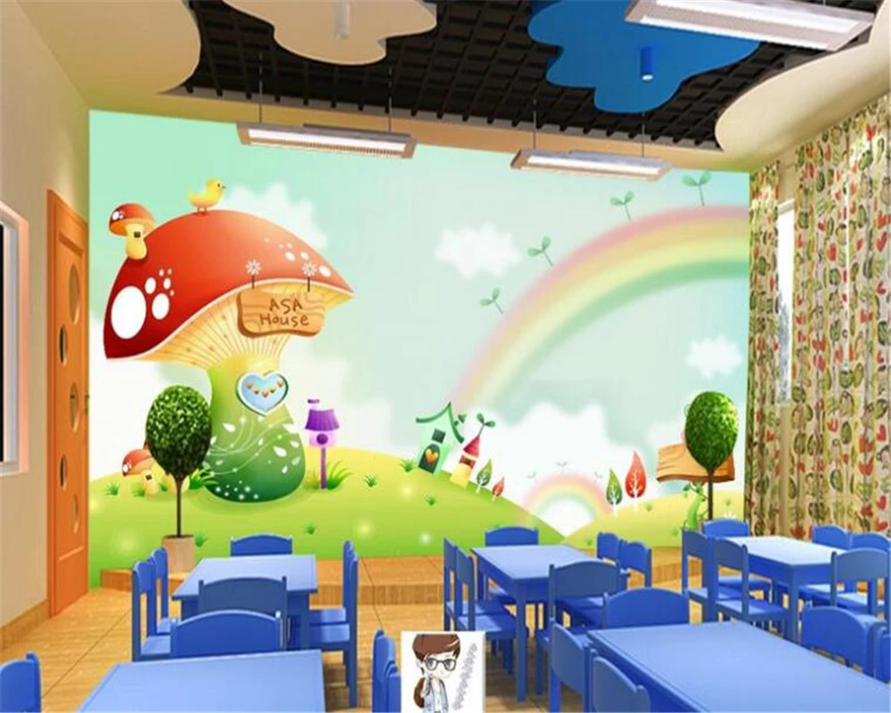 beibehang wall paper home decor dreamland rainbow mushroom beibehang wall paper home decor dreamland rainbow mushroom