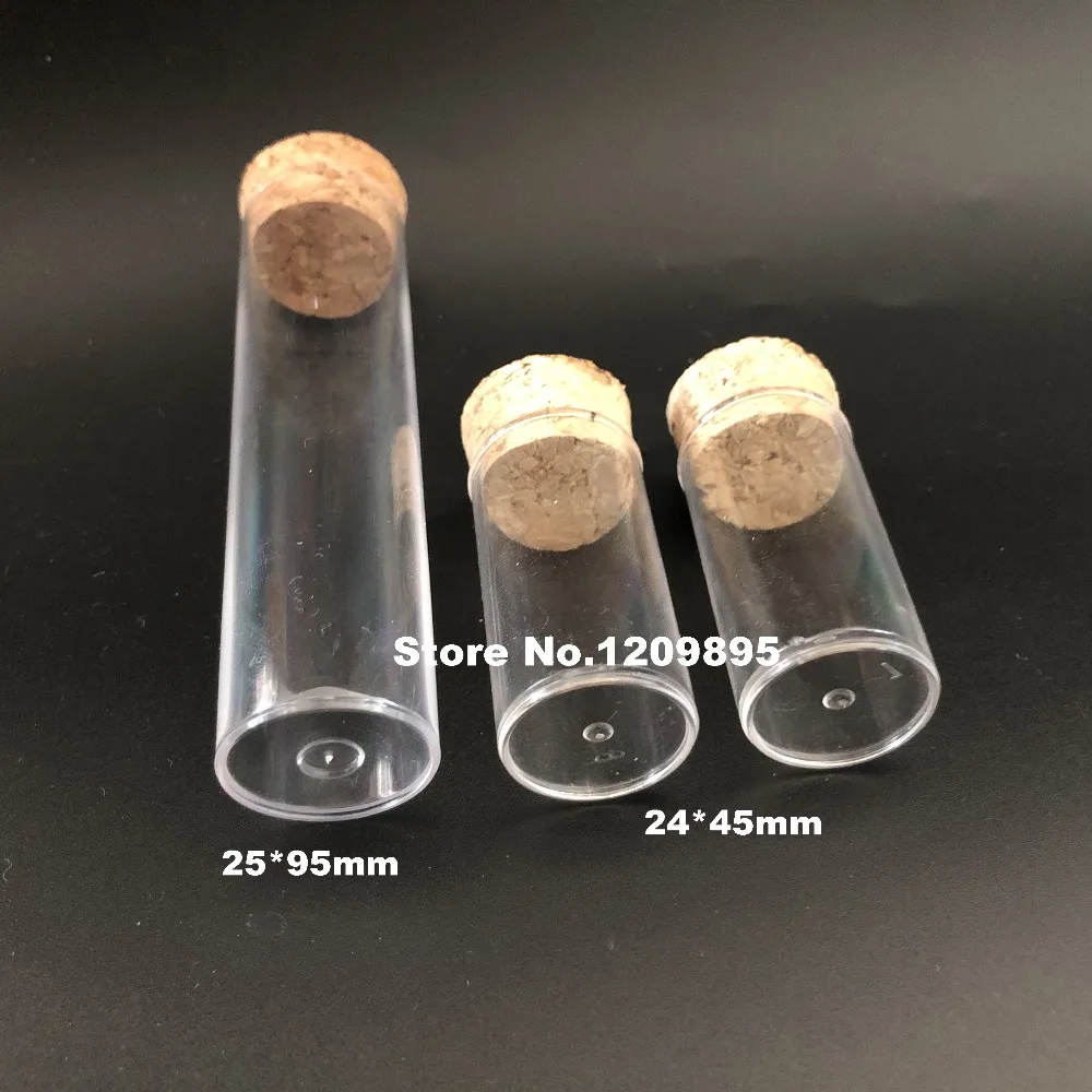 100 шт прозрачные 24*45 мм прозрачные пластиковые пробирки с пробкой, как стекло плоское дно пластиковые трубы