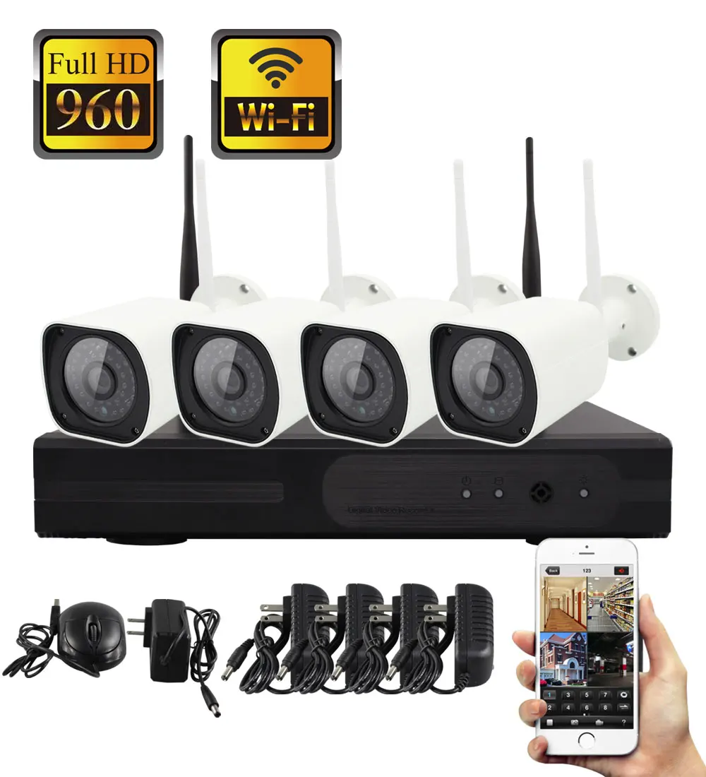 

Yobang Security Wifi Wireless 4CH CCTV Security System Night Vision NVR Kit 960P 1.3MP Waterproof Outdoor IP Camera Video Record