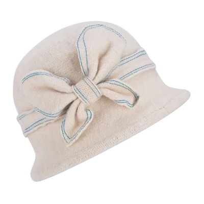 Женские шапки в стиле Гэтсби 1920 s, Зимняя шерстяная кепка, берет, шапка с цветочным принтом, шапки для женщин, церковные шапки A286 - Цвет: Ivory