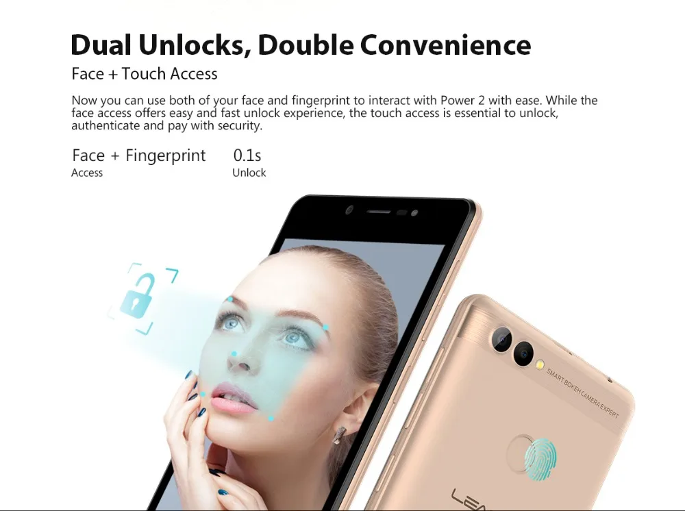 Мобильный телефон LEAGOO POWER 2, Android 8,1, 5,0 дюйма, HD ips, 2 Гб ОЗУ, 16 Гб ПЗУ, четырехъядерный процессор MT6580A, двойная камера, сканер отпечатков пальцев, ID, 3g, смартфон