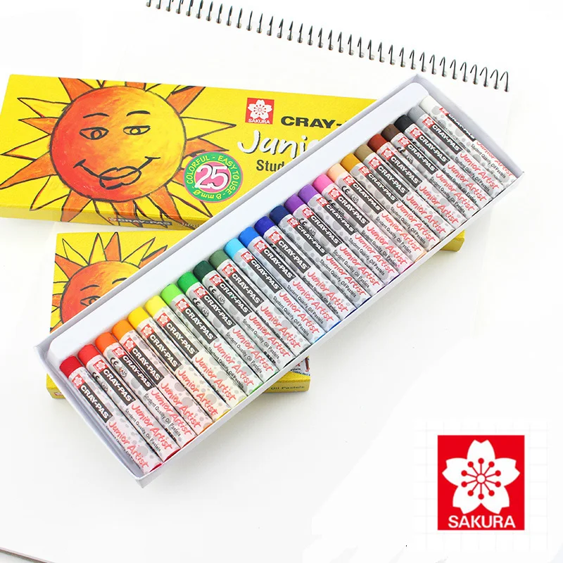 Lápis de Desenho para Crianças Japão Sakura Óleo Pastéis – 16 25 36 50 Não-tóxico Seguro Cera Estudantes Xep-12