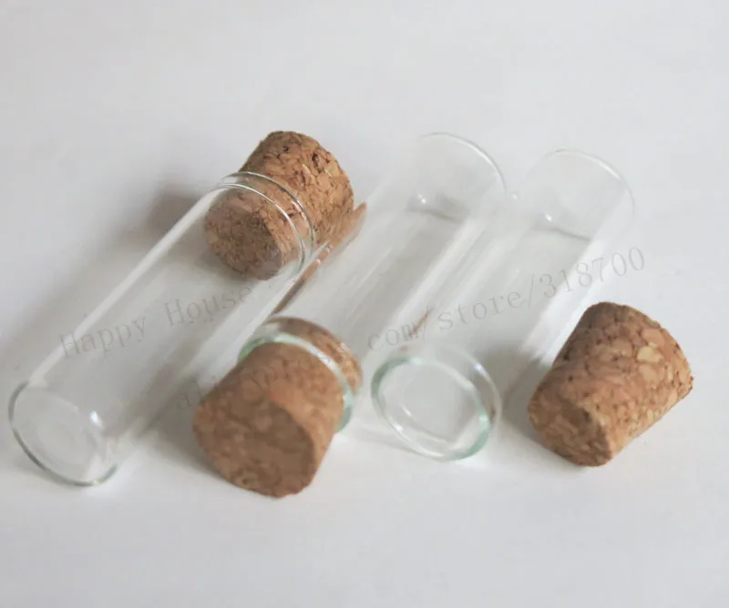 360pcs lot 2 5ml Clear Glass Sample Tube With Wooden Cork 2 5cc Small Glass Tube 2
