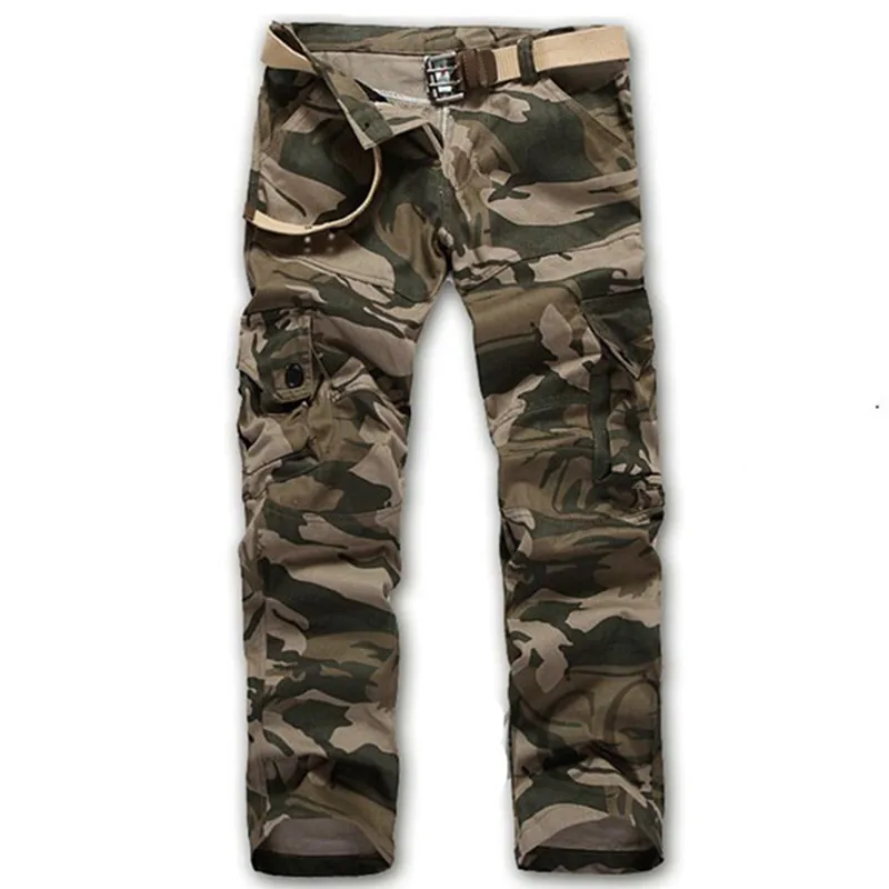 

Men's Multi-Pocket Casual Camouflage Pants Male Military Cargo Pants Washed Trouers Loose Trousers For Men New Overalls