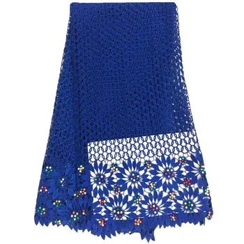 

High Quality African Guipure Lace Fabric For Dress 2017 Latest Nigerian Lace Fabric Fashion Embroidery Cord Lace Fabric 5 Yards