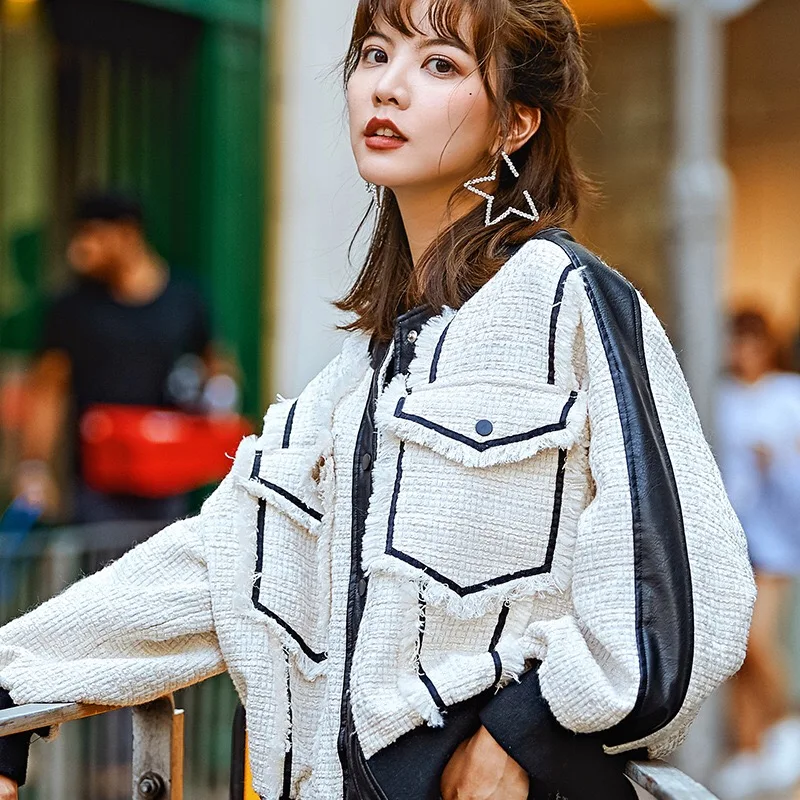 Chan Gland Et Automne Survêtement Classique Tweed Style 2019 Blanc Veste Lâche Grâce Originale Conception Oversize Vintage Gloria Manteau g8wOBFq