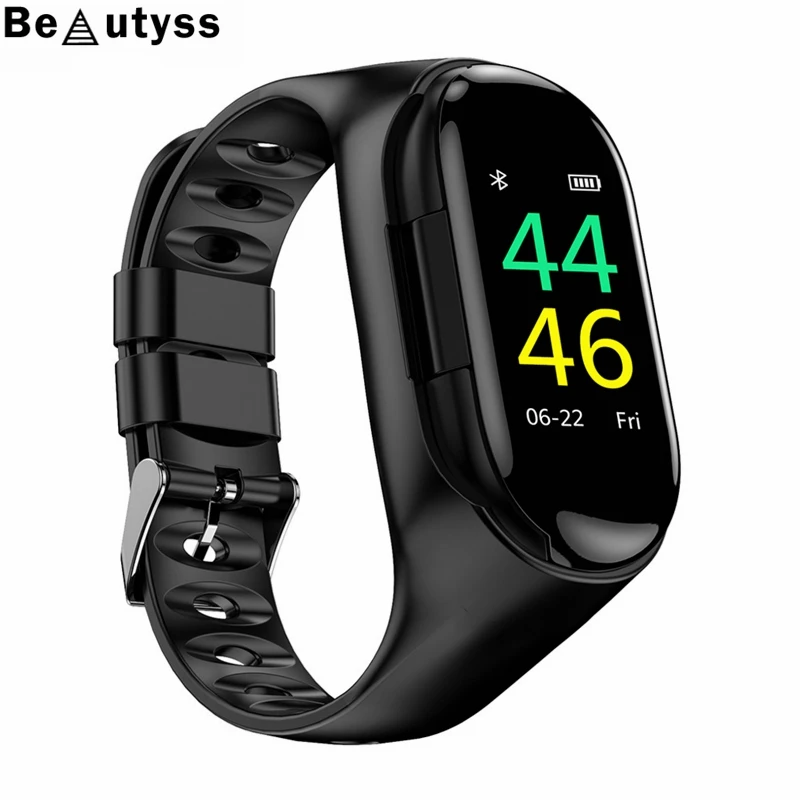 Beautyss Смарт часы с Bluetooth наушник браслет длительное время ожидания спортивные